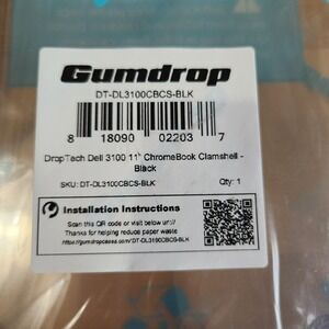 New Gumdrop DropTech DL3100CBCS Black Protective Case Dell 3100 Chromebook 11"